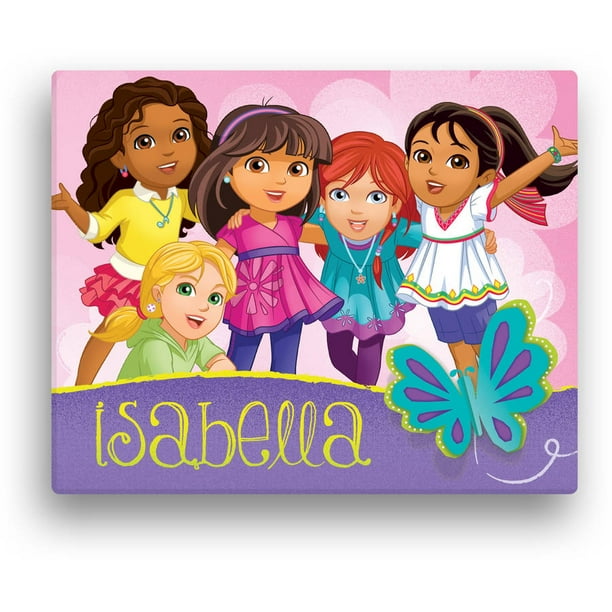 Personalized Dora and Friends Butterfly Fun Canvas Wall Art, 16" x 20"