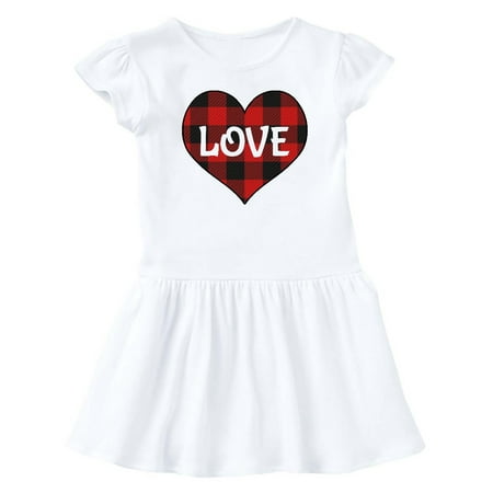 Inktastic Valentine Buffalo Plaid Love Gift Baby Girl Dress