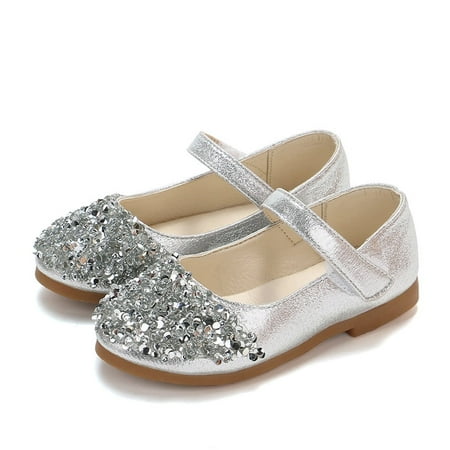 WREESH Toddler Girls Dress and Princess Shoes: Glitter Flower Flats and Mary Jane Low Heels for Party and Wedding Events Silver
WREESH Toddler Girls Dress and Princess Shoes: Glitter Flower Flats and Mary Jane Low Heels for Party and Wedding Events Silver
