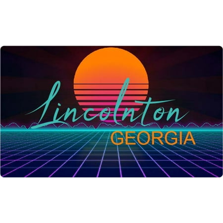 Lincolnton Georgia 4 X 2.25-Inch Fridge Magnet Retro Neon Design