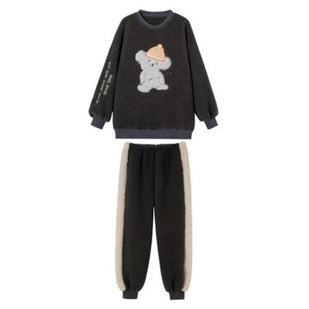 Grianlook Ladies Fleece Fuzzy Animal Print Nightwear Tops And Pants Straight Leg Pajamas Sets Sleeping Elastic Waist Lounge Set Dark Gray-Animal M
Grianlook Ladies Fleece Fuzzy Animal Print Nightwear Tops And Pants Straight Leg Pajamas Sets Sleeping Elastic Waist Lounge Set Dark Gray-Animal M