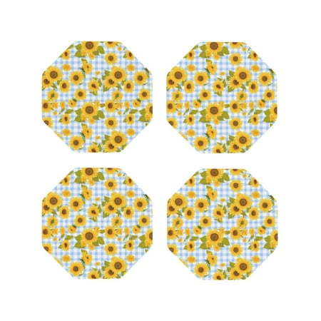 Drink Coasters Set of 4 Blue White Plaid Sunflower Leather Coasters for Coffee Table Protector Heat Resistant Cute Coasters for Home Decor Housewarming Gifts Bar Kitchen 4 Inch Octagon
Drink Coasters Set of 4 Blue White Plaid Sunflower Leather Coasters for Coffee Table Protector Heat Resistant Cute Coasters for Home Decor Housewarming Gifts Bar Kitchen 4 Inch Octagon