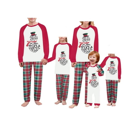 Huakaishijie Family Christmas Pjs Matching Sets Christmas Pajamas Snowman Print Top and Plaid Pants Sleepwear for Family
Huakaishijie Family Christmas Pjs Matching Sets Christmas Pajamas Snowman Print Top and Plaid Pants Sleepwear for Family