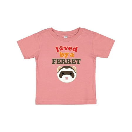 Inktastic Loved by a Ferret Gift Baby Boy or Baby Girl T-Shirt