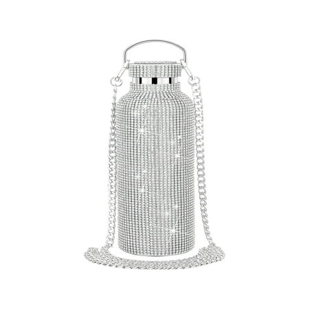 CDJLY 350ml/500ml/750ml Diamond Bottle with Chain Water Bottle Girl Women Gift