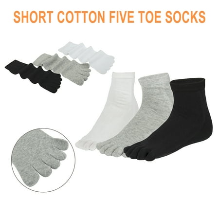 3 Pairs Running Toe Socks Athletic Socks Five Finger Trainer Socks Toe Separator Socks for Men and Women Black