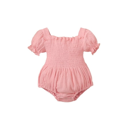 Gureui Toddler Infant Baby Girls Smocked Ruffle Bodysuit Solid Color Square Collar Puff Sleeve Romper
Gureui Toddler Infant Baby Girls Smocked Ruffle Bodysuit Solid Color Square Collar Puff Sleeve Romper