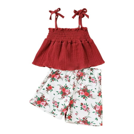 TAIAOJING Toddler Baby Girl Summer Clothes Sleeveless Halter Top Floral Print Shorts 2PCS For Children Outfit 12-18 Months
TAIAOJING Toddler Baby Girl Summer Clothes Sleeveless Halter Top Floral Print Shorts 2PCS For Children Outfit 12-18 Months