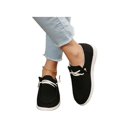 Daeful Women Canvas Shoe Lightweight Walking Shoes Breathable Casual Sneakers Street Comfortable Low Top Slip On Loafers Black 5.5
Daeful Women Canvas Shoe Lightweight Walking Shoes Breathable Casual Sneakers Street Comfortable Low Top Slip On Loafers Black 5.5