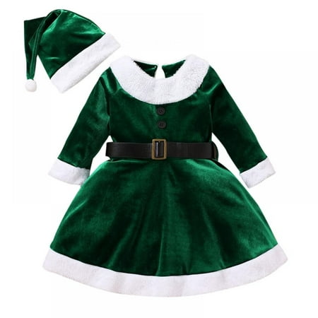 URMAGIC Toddler Girl Velvet Christmas Dress Kids Princess Red Plush Collar Dress Long Sleeve Dress + Santa Hat Set Outfit 1-7 Years
URMAGIC Toddler Girl Velvet Christmas Dress Kids Princess Red Plush Collar Dress Long Sleeve Dress + Santa Hat Set Outfit 1-7 Years