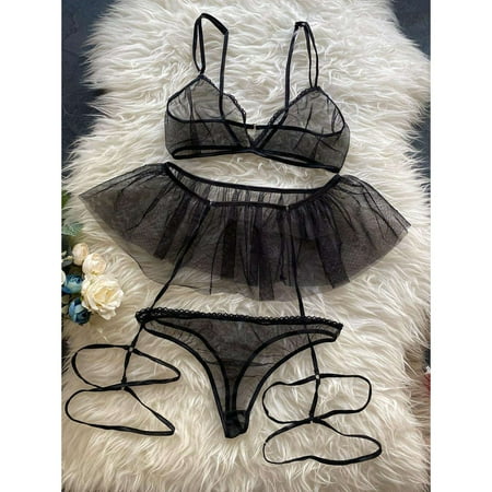 Qcmgmg Women Lingerie Set with Garter Lace See Through Bra and Panty Set Sexy Bra and Panty Set S
Qcmgmg Women Lingerie Set with Garter Lace See Through Bra and Panty Set Sexy Bra and Panty Set S