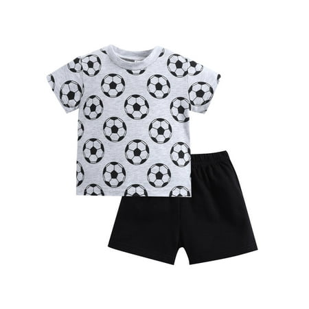 Grianlook Toddler Cute Baggy 2Pcs Outfit Suit Crew Neck T-shirt Football Print Summer Outfits Holiday Short Sleeve Tee Tops + Shorts
Grianlook Toddler Cute Baggy 2Pcs Outfit Suit Crew Neck T-shirt Football Print Summer Outfits Holiday Short Sleeve Tee Tops + Shorts