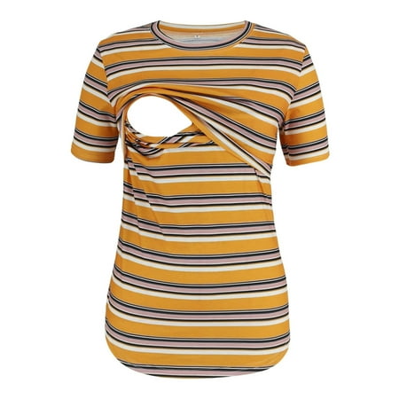 Women Nursing Tops Solid Color Stripe Print short Sleeve Maternity Breastfeeding Top Side Ruched Breastfeeding Shirt Stripe Floral Nursing T-Shirt Side Button Solid Color Nursng Tops
Women Nursing Tops Solid Color Stripe Print short Sleeve Maternity Breastfeeding Top Side Ruched Breastfeeding Shirt Stripe Floral Nursing T-Shirt Side Button Solid Color Nursng Tops