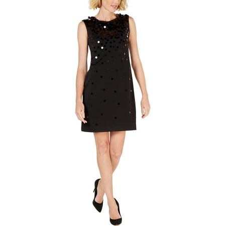 Alfani Womens Petites Paillettes Scuba Shift Dress
