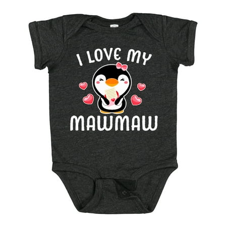 Inktastic I Love My Mawmaw with Cute Penguin and Hearts Gift Baby Girl Bodysuit