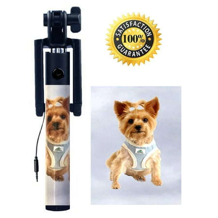KTA Yorkie Terrier Mini Wired Selfie Stick with folding Bracket
