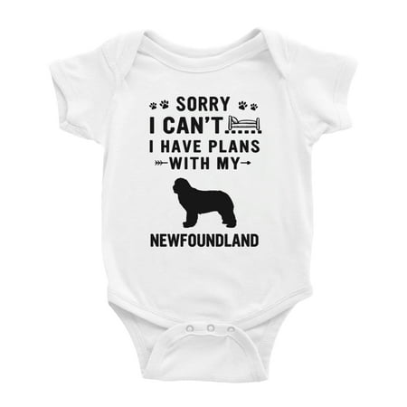 Sorry I Can t I Have Plans With My Newfoundland Love Pet Dog Cute Baby Romper (White 3-6 Months)
Sorry I Can t I Have Plans With My Newfoundland Love Pet Dog Cute Baby Romper (White 3-6 Months)