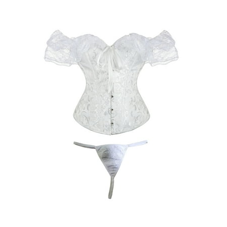 Women s Lace Up Boned Plus Size Overbust Corset Bustier Bodyshaper Top with Sexy Thong Underwear
Women s Lace Up Boned Plus Size Overbust Corset Bustier Bodyshaper Top with Sexy Thong Underwear