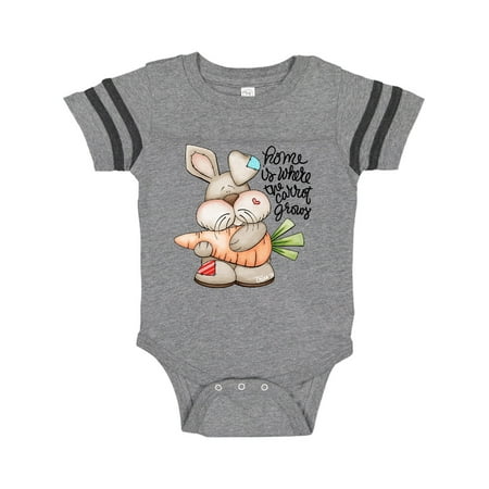 Inktastic Home is Where Carrot Grows Bunny Rabbit Gift Baby Boy Bodysuit