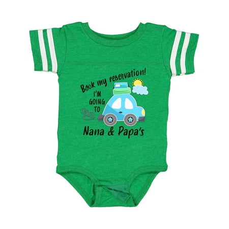 Inktastic Book My Reservation! I m Going to Nana and Papa s Gift Baby Boy or Baby Girl Bodysuit
Inktastic Book My Reservation! I m Going to Nana and Papa s Gift Baby Boy or Baby Girl Bodysuit