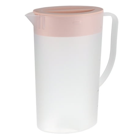 

NUOLUX 1.6L Plastic Beverage Kettle Heat Resistant Cold Water Jug Juice Pitcher with Lid (Pink)