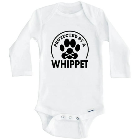 Protected By A Whippet Funny One Piece Baby Bodysuit (Long Sleeve) 3-6 Months White
Protected By A Whippet Funny One Piece Baby Bodysuit (Long Sleeve) 3-6 Months White