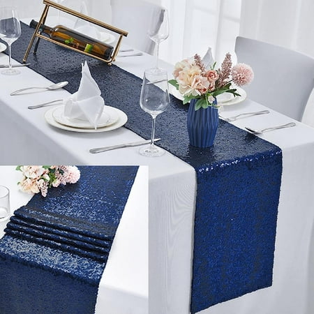 12 x 72 inches Navy Blue Sequin Table Runner Glitter Table Runner for Birthday Party Supplies Decorations Wedding Bachelorette Holiday Celebration Bridal Shower Baby Shower
12 x 72 inches Navy Blue Sequin Table Runner Glitter Table Runner for Birthday Party Supplies Decorations Wedding Bachelorette Holiday Celebration Bridal Shower Baby Shower