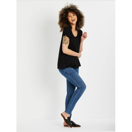 Motherhood Maternity Pull Over Open Front Nursing Tee
