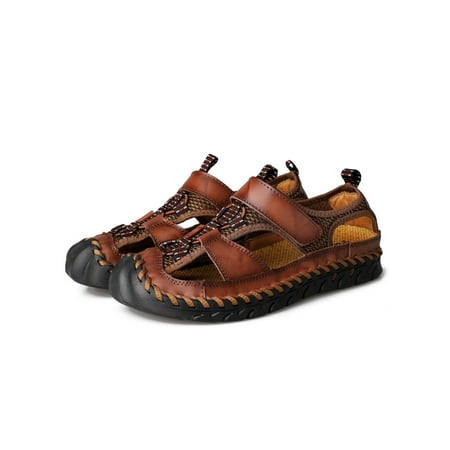 Woobling Men Sport Sandals Closed Toe Beach Shoes Summer Hiking Sandal Mens Comfortable Faux Leather Magic Tape Dark Brown 11
Woobling Men Sport Sandals Closed Toe Beach Shoes Summer Hiking Sandal Mens Comfortable Faux Leather Magic Tape Dark Brown 11
