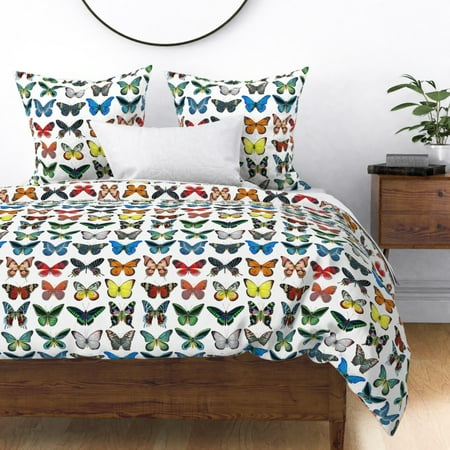 Butterfly Collection Bug Insect Wings Butterflies Sateen Duvet Cover by Roostery