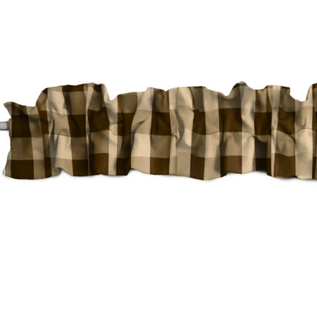 Big Buffalo Checkered Poplin Curtain Sleeve Topper Window Treatment