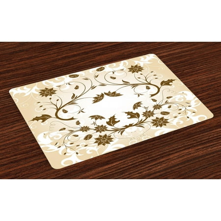 Floral Placemats Set of 4 Swirled Petals Leaf Figures Classic Blooms Florets Background Artsy Design Washable Fabric Place Mats for Dining Room Kitchen Table Decor Cream Redwood White by Ambesonne
Floral Placemats Set of 4 Swirled Petals Leaf Figures Classic Blooms Florets Background Artsy Design Washable Fabric Place Mats for Dining Room Kitchen Table Decor Cream Redwood White by Ambesonne