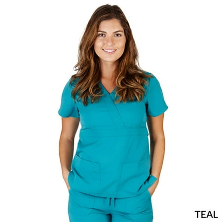 ULTRASOFT WOMENS MOCK WRAP SCRUB TOP 12 COLORS XXS-2XL