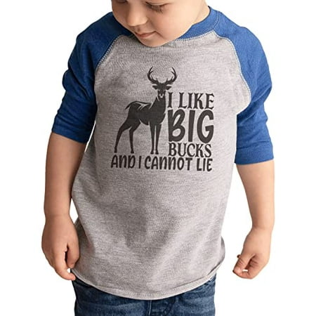 7 ate 9 Apparel Kids Hunting Shirts - I Like Big Bucks Blue Shirt 3T