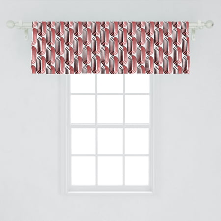Modern Art Window Valance, Ellipse Curves Surrounded Focal Points Mathematical Education Modern Motif, Curtain Valance for Kitchen Bedroom Decor with Rod Pocket, by Ambesonne