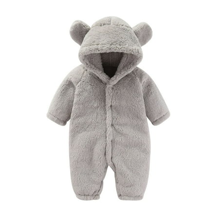 ZCFZJW Toddler Kids Baby Boys Girls Winter Sherpa Fleece Warm Hooded Rompers Long Sleeve Plush Thick Jumpsuit with Cute Bear Ear Hood Casual Button up Bodysuit Outfit Set Gray 6M
ZCFZJW Toddler Kids Baby Boys Girls Winter Sherpa Fleece Warm Hooded Rompers Long Sleeve Plush Thick Jumpsuit with Cute Bear Ear Hood Casual Button up Bodysuit Outfit Set Gray 6M