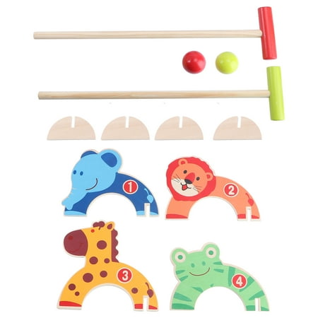 1 Set Cartoon Croquet Animal Gate Ball Toy Interesting Children Toy