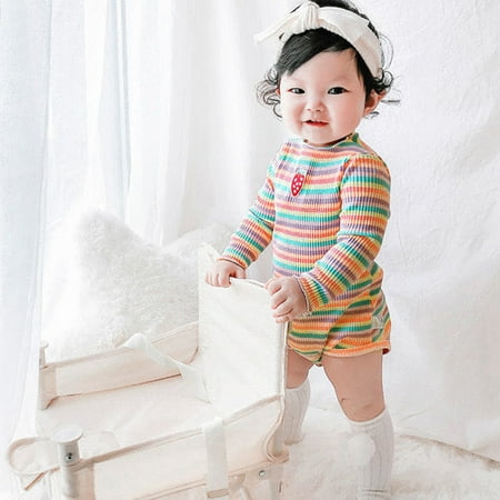 TUOBARR Newborn Infant Baby Boys Girls Rainbow Striped Print Romper Bodysuit Outfits Pink (3-24Months)
TUOBARR Newborn Infant Baby Boys Girls Rainbow Striped Print Romper Bodysuit Outfits Pink (3-24Months)