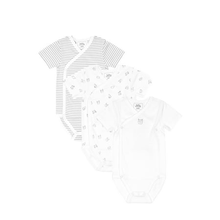 Stellou & Friends Unisex Short Sleeve Crossbody Side Snap One-Piece Cotton Bodysuit - 3-Pack (Grey & White Dogs 0-3 Months)
Stellou & Friends Unisex Short Sleeve Crossbody Side Snap One-Piece Cotton Bodysuit - 3-Pack (Grey & White Dogs 0-3 Months)