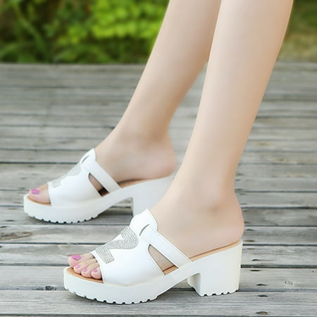 STEADY Women s Fashion Bling Slip On Square Heel Thick Platform Shoes Outdoor Slippers White / 40
STEADY Women s Fashion Bling Slip On Square Heel Thick Platform Shoes Outdoor Slippers White / 40
