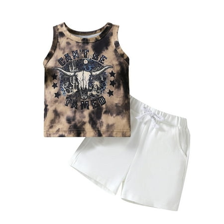 0-3T Toddler Baby Boys Bull Print Sleeveless Tank Top with Elastic Waist Shorts Summer Outfit
0-3T Toddler Baby Boys Bull Print Sleeveless Tank Top with Elastic Waist Shorts Summer Outfit