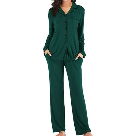 DanceeMangoo Women Pajama Set Long Sleeve Sleepwear Two-Piece Nightwear Soft Comfy Pjs Indoor Wear with Pocket
DanceeMangoo Women Pajama Set Long Sleeve Sleepwear Two-Piece Nightwear Soft Comfy Pjs Indoor Wear with Pocket