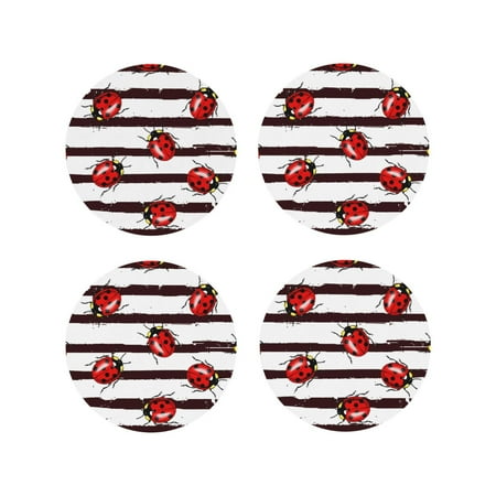 Pofeuu Ladybugs on Black and White Striped1 Print Coasters for Drinks 4Pack PU Leather Coasters Bar Drink Coasters for Tabletop Protection Furniture from Damage-Round Shape
Pofeuu Ladybugs on Black and White Striped1 Print Coasters for Drinks 4Pack PU Leather Coasters Bar Drink Coasters for Tabletop Protection Furniture from Damage-Round Shape