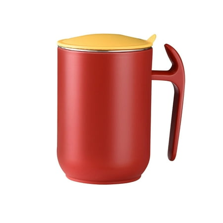 550ml Thermal Coffee Mug with Lid and Handle Vacuum Coffee Tumbler Drinkware Stainless Steel Mug Tea Cup for Home Travel Red
