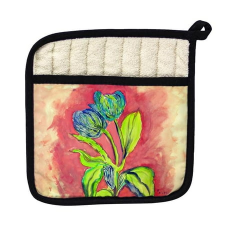 Betsy Drake PT342 Tulips in Peach Pot Holder 
Betsy Drake PT342 Tulips in Peach Pot Holder