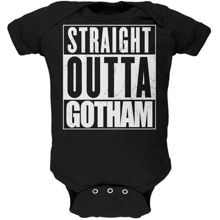 Straight Outta Gotham Black Soft Baby One Piece - 0-3 months