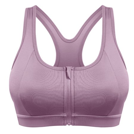 Front Zipper Full Back Sports Bra