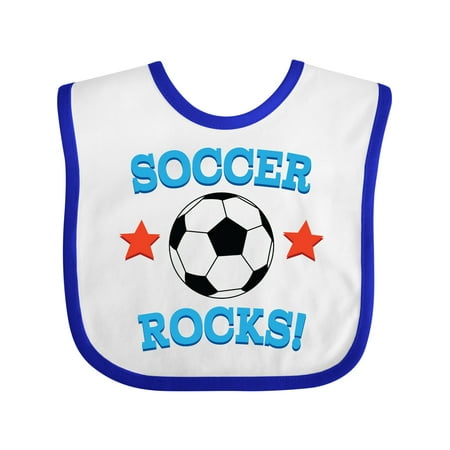 Inktastic Soccer Rocks Coach Player Gift Baby Boy or Baby Girl Bib