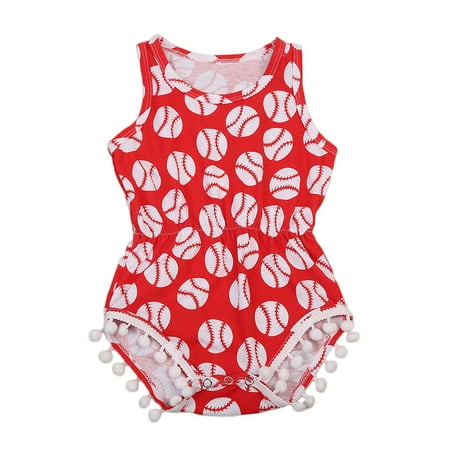 Summer Cute Newborn Infant Baby Girl Clothes Sleeveless Baseball Print Jumpsuit Romper 0-18M
Summer Cute Newborn Infant Baby Girl Clothes Sleeveless Baseball Print Jumpsuit Romper 0-18M