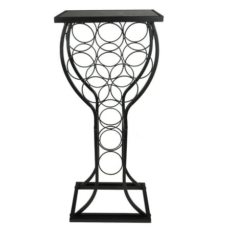 Metal with Marble Finish Top Wine Storage Organizer Display Rack Table